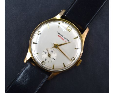 A gent's 1960's Smiths Astral National 15 manual wrist watch having Arabic quarter numerals and baton dial with a subsidiary 