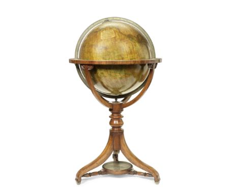 A Thomas Malby & Son 18-inch Terrestrial Library Globe, English, Second half 19th century,the cartouche printed MALBY'S TERRE