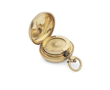 An 18 carat gold sovereign caseHorace Woodward &amp; Co Ltd, Birmingham 1912Plain polished compressed cushion form, push butt