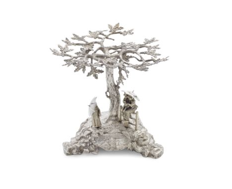 A silver centrepieceEdward Barnard &amp; Sons Ltd, London 1978 Naturalistic tree form, the cast upper branches emulating an o