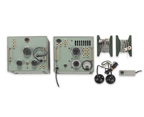 A Reproduction Of An Italian Stazione RN-3 Spy Transceiver,  Second-half 20th century,serial no. N11, with Morse key, aerial 