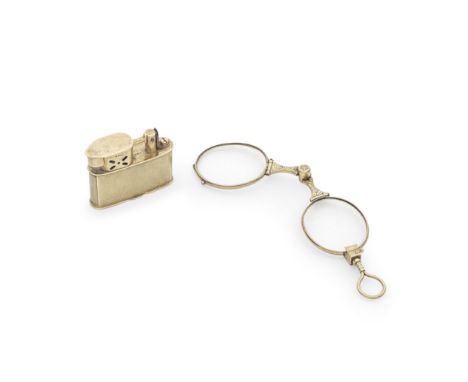 An Art Deco 9ct gold petrol cigarette lighterimported by Cohen &amp; Charles, London 1930 Slim rectangular form, with engine 