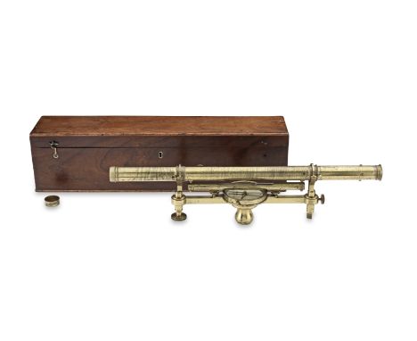 A W. &amp; S. Jones Brass Y-Level, English, Early 19th century,signed W&amp;S JONES, HOLBORN, LONDON, the sighting telescope 