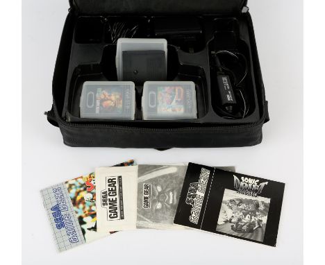 Sega Game Gear Memorex Game Case with power supply, car charger and 8 Game Gear games - no console included Games include: So