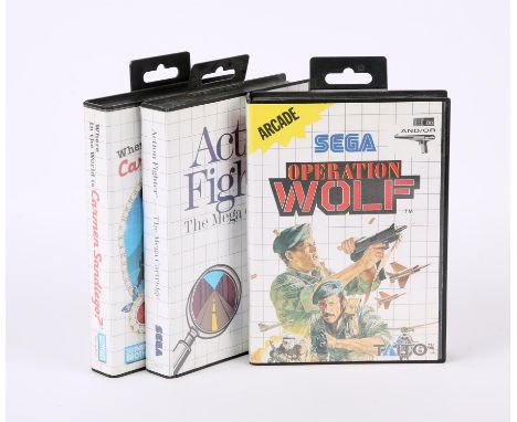 Sega Master System Action bundle (PAL) Games include: Where in the World is Carmen Sandiego?, Action Fighter and Operation Wo