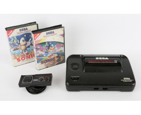 Sega Master System II Console with controller, power supply and 2 boxed games Games include: Sonic the Hedgehog and Sonic the