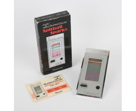 Nintendo Game & Watch Spitball Sparky SuperColour [BU-201] handheld console from 1984 (complete and boxed). Item is tested as