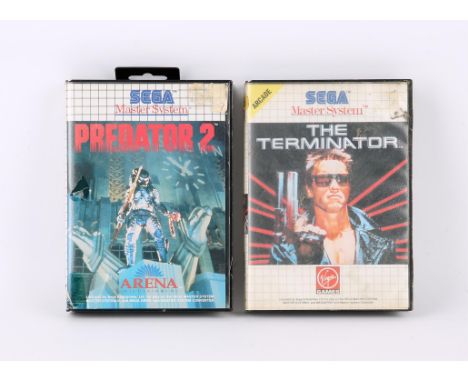 Sega Master System Movie Tie-In bundle (PAL) Games include: Predator 2 and The Terminator Games are complete, boxed and untes