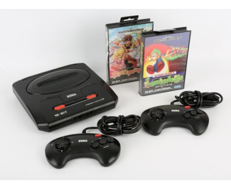 Sega Mega Drive II Console with 2 controllers, power supply and 2 games Games include: Talmit's Adventure and Lemmings Games 