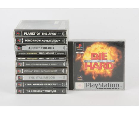 PlayStation 1 (PS1) Tie-In bundle (PAL) Games include: The Italian Job, Harry Potter and the Chamber of Secrets, Planet of th