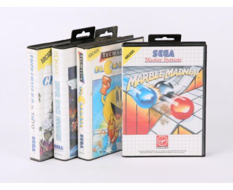 Sega Master System Arcade Classics bundle (PAL) Games include: Super Space Invaders, Pac-Mania, Taito Chase H.Q. and Marble M