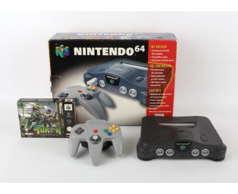 Nintendo 64 (N64) console (PAL) with Turok game (PAL) Console and game are both complete, boxed and in great condition Condit