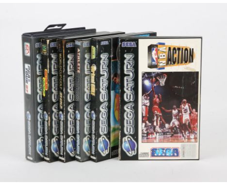 Sega Saturn Sports bundle (PAL) Games include: NBA Action, Athlete Kings, Virtual Golf, PGA Tour 97, Actua Golf and World Cup