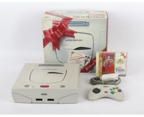 Sega Saturn Merry Christmas boxed console (White) HST-0017 (NTSC-J) with boxed Christmas Nights game Console is complete, box