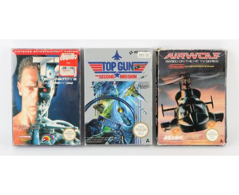 Nintendo Entertainment System (NES) 80s Tie-in bundle Games include: Terminator 2: Judgement Day, Top Gun Second Mission and 