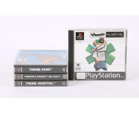 PlayStation 1 (PS1) Strategy/Sim bundle (PAL) Games include: Theme Hospital (x2), Command & Conquer: Red Alert (no inlay/manu