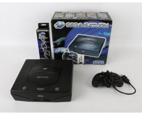 Sega Saturn Model 2 boxed console with controller All items are used and untested Condition Report:  There is some natural we
