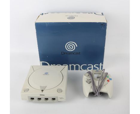 Sega Dreamcast console, boxed and without instructions (PAL) Console comes with 1 controller, power plugs and is untested Con
