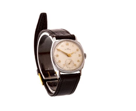 CERTINA THE SKIPPER STAINLESS STEEL MANUAL WIND WRIST WATCH, 1950s, signed Certina 15 jewel movement, the round dial with app