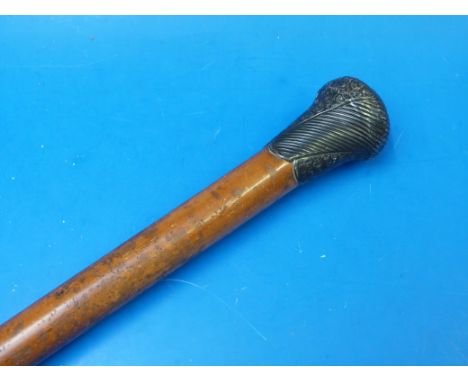 A hallmarked silver topped walking stick (Ldn 1895)