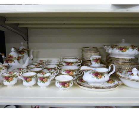 An extensive Royal Albert "Old Country Roses" dinner tea and coffee service (predominately eight place settings)