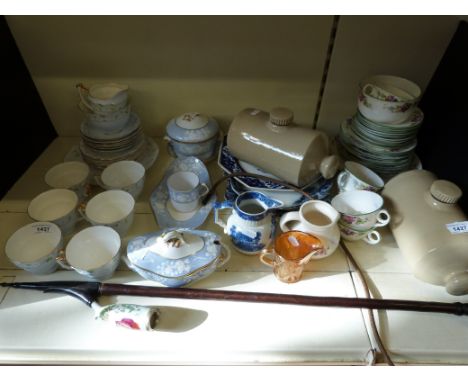 A quantity of ceramics to include floral tea ware, blue and white, Spode, Minton, pipe etc