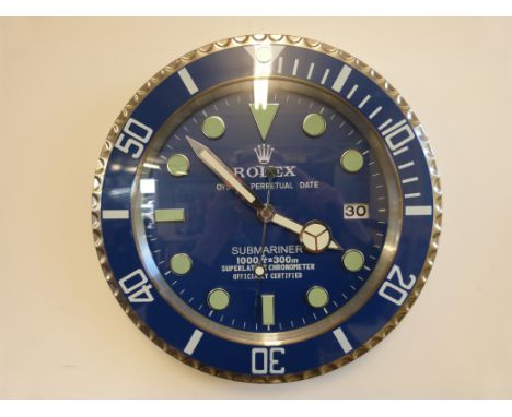 A Rolex Oyster Perpetual Submariner advertising clock
