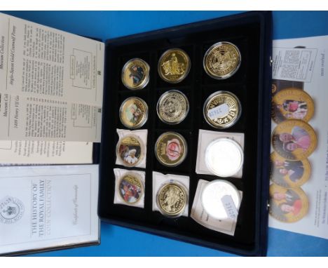 Twelve embellished commemorative crowns, History of the Royal Family, Diamond Wedding, Photographic Portrait Collection etc, 