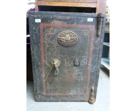 An S Withers & Co, West Bromwich vintage safe with two keys (W56 x D54 x H76cm) 