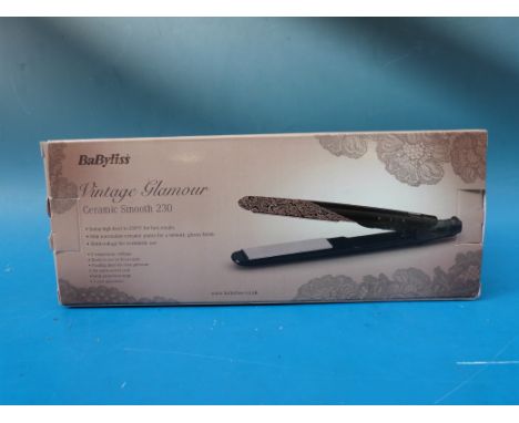 A boxed BaByliss Vintage Glamour Ceramic Smooth Hair Straighteners (being sold for charity) 