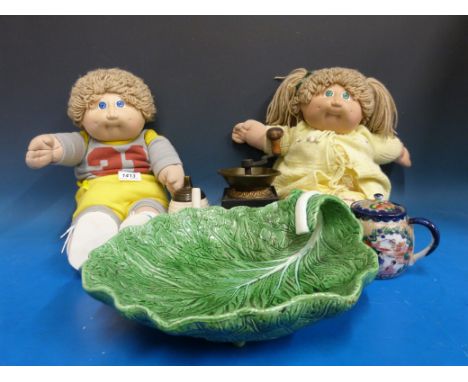 A coffee grinder, ceramics and Cabbage Patch dolls