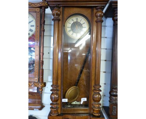 A mahogany cased Vienna regulator style wall clock 