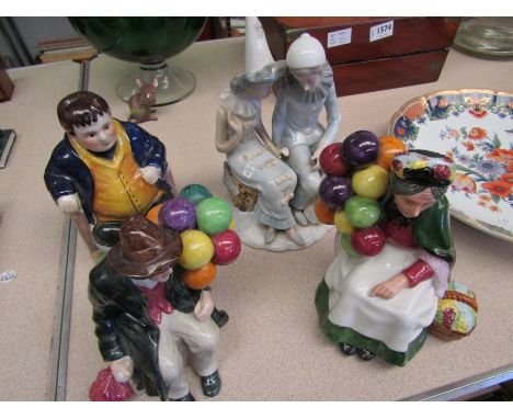 Two ceramic figures of balloon sellers including "The Leonardo Collection" Staffordshire style figure "Lambert" and a Lladro 