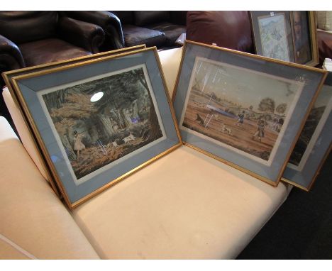 A series of four hunting prints in gilt frames including Pheasant Shooting and Partridge Shooting