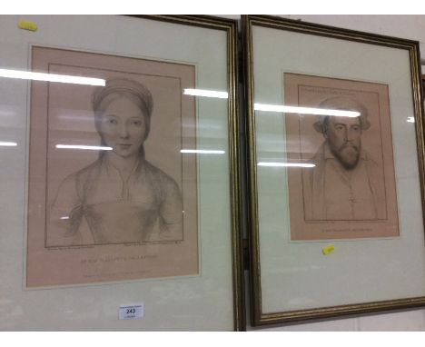 Two Bartolozzi portrait engravings depicting "The Lady Parker" and "Edward Stanley, Earl of Darby"