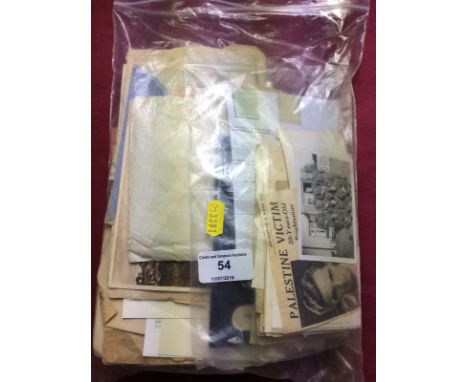 A bag of various documents relating to the death of Constable D M Easton of The Palestine Police