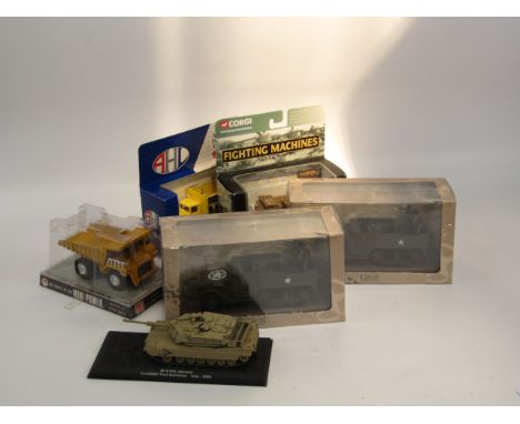 Various die cast vehicles, to include AHL Siku, Corgi, Fighting Machines and Ultimate Tank Collections, to include Pz.PFW. VI