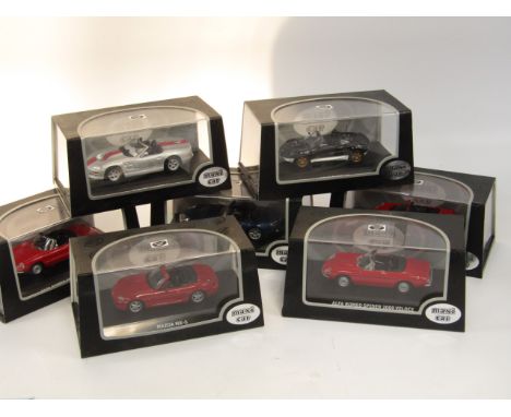 Various Maxi Cars 1:43 scale models, to include Lotus Elise 49, BMW Z8, etc., boxed (a quantity).