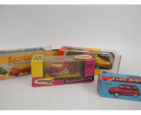 An Automec diecast lorry, and others to include Buby blister pack, Britains Limited Honda Benley 1/22 scale, a Mercury Fiat 6