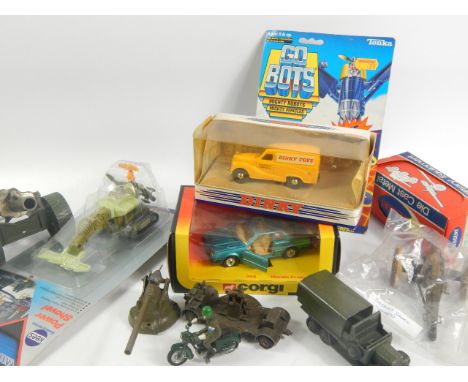 A Corgi die cast model of a Honda Prelude 345, boxed, vintage die cast model artillery guns and including a Britains cannon (