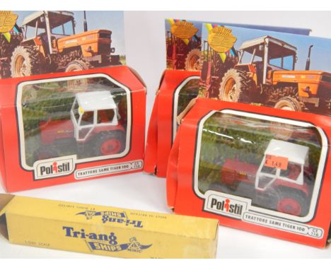 A Polistil die cast vehicle Ford 8700 tractor, a Tiger 100, another similar, boxed SS Nieuw Amsterdam M706 minic liner, boxed