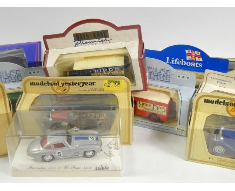 A collection of Matchbox models of yesteryear, and other die cast model vehicles including BBC vintage comedy classics