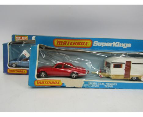 Matchbox Superkings; seven caravan touring sets K-69, boxed.