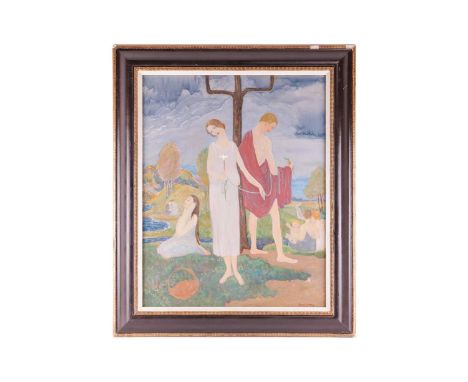 Ferol K. Sibley Warthen (1890-1986) American, Figures in an Idyll, signed 'Ferol Sibley' (lower right), mixed media on canvas
