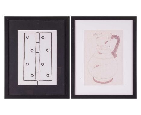 Patrick Caulfield (1936 - 2005), 'Deco Jug' (1999), pen on card, 29 x 20 cm, framed and glazed 43 x 34 cm; and Richard Wentwo