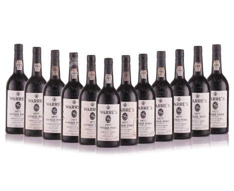 Twelve Bottles of Warre's Vintage Port, 1977, OWCCellar in BlackheathInto Neck/High Shoulder, slight seepage x 1, some scuffs