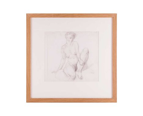 Augustus John (1878-1961), study of a seated female nude, pencil, signed lower right, 24.5 cm x 27cm framed and glazed, 45 cm