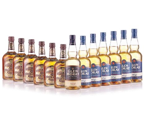 Six Bottles of Glen Moray Speyside Single Malt Scotch Whisky Elgin Clasic, 40%, 70cl, with One Bottle of Glen Moray Speyside 