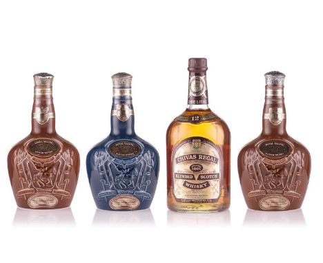 Four Bottles of Chivas Regal to include Three Royal Salute 21yr Old Blended Scotch Whisky, 75cl and One Chivas Rega; 12yr Ble