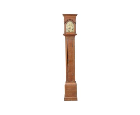 Thomas Broderick, Kirton, (Lincolnshire) An 18th-century 30-hour long case alarm clock with a single piece brass broken arch 
